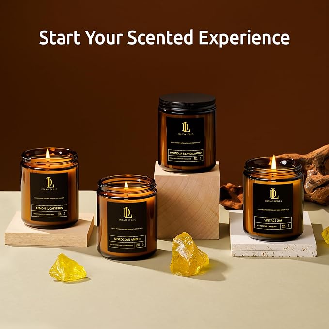 Scented Candles for Men, Moroccan Amber Candle for Home, Soy Wax Candles Gift for Birthday Father's Day Thanksgiving Day