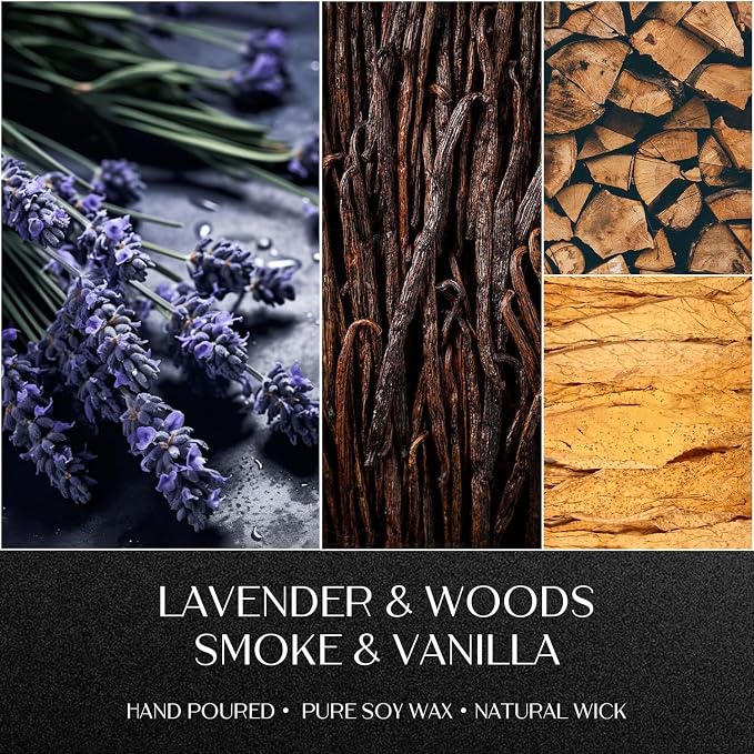 Scented Candles for Men, Soy Candles for Home Scented, Candle Gifts for Men, 2 Pack Aromatherapy Candle Gift Set for