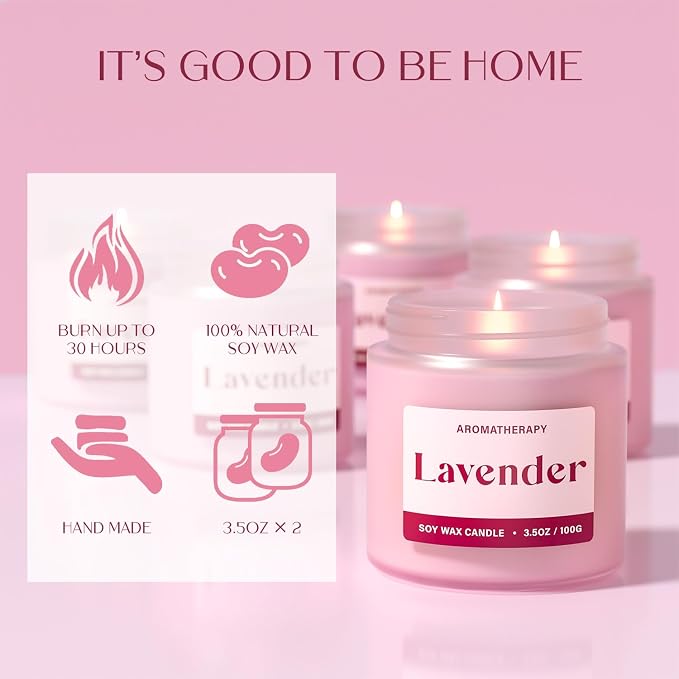Scented Candles for Women, Soy Candles for Home Scented, Candle Gift Set with Lavender & Vanilla Scents, alternate product