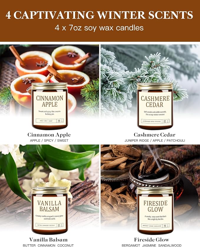 Scented Candles Gift Set for Women - 4 Pack Soy Candles for Home Scented, alternate product view 6