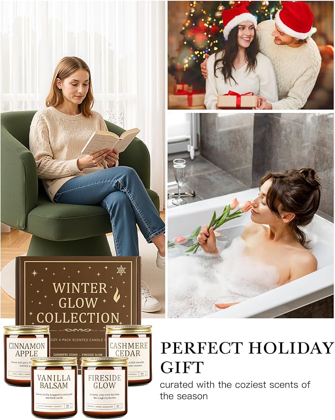 Scented Candles Gift Set for Women - 4 Pack Soy Candles for Home Scented, alternate product view 7