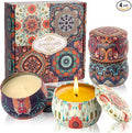 Scented Candles Gift Set - Women Candle Natural Soy Wax Aromatherapy Candle Stress Relief Small Gifts 120H Burning Candles 4