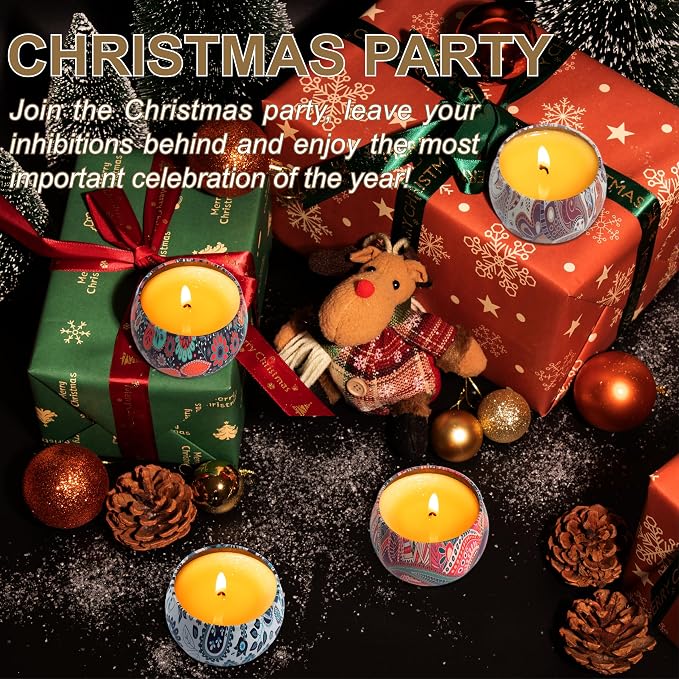 Scented Candles Gifts for Women - Soy Wax Natural Candle Set Aromatherapy Outdoor Indoor Small Aroma Candle Gift 4 PCS 4.4