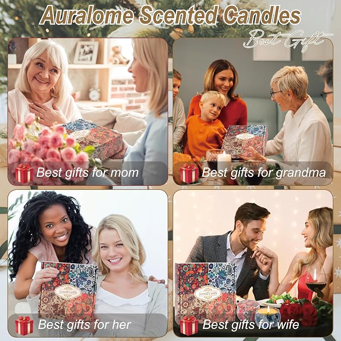 Scented Candles Gifts for Women - Soy Wax Natural Candle Set Aromatherapy Outdoor Indoor Small Aroma Candle Gift 4 PCS 4.4