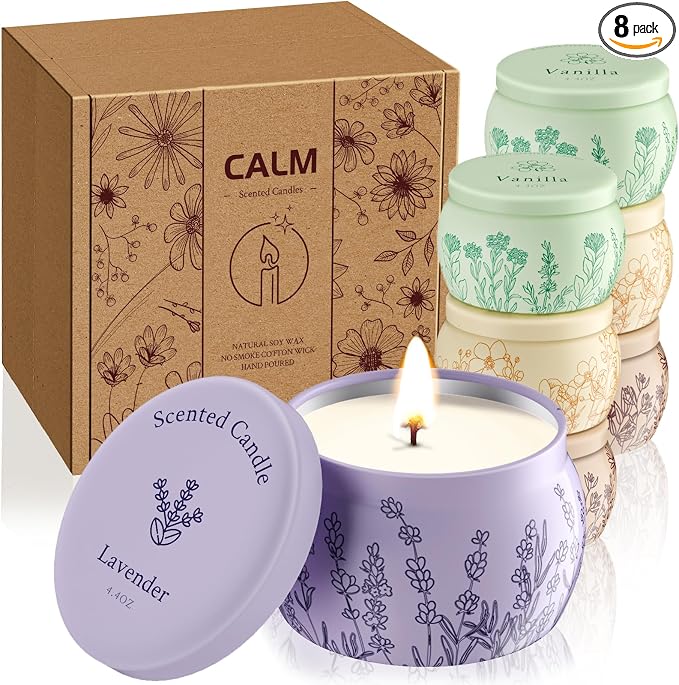 Scented Candles Presents for Mom Women Men, 35.2oz Candle Set, 240H Burning, Soy Candle for Home Scented, product image