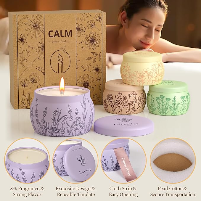 Scented Candles Presents for Mom Women Men, 35.2oz Candle Set, 240H Burning, Soy Candle for Home Scented, alternate product
