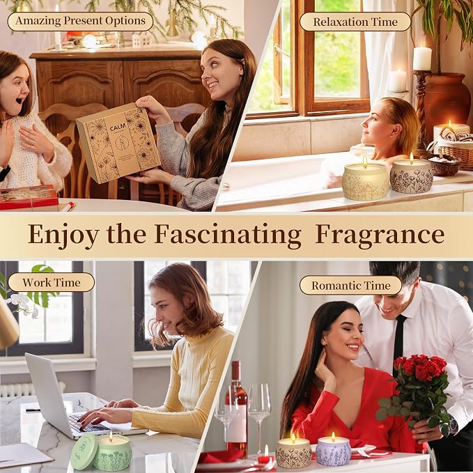 Scented Candles Presents for Mom Women Men, 35.2oz Candle Set, 240H Burning, Soy Candle for Home Scented, alternate product