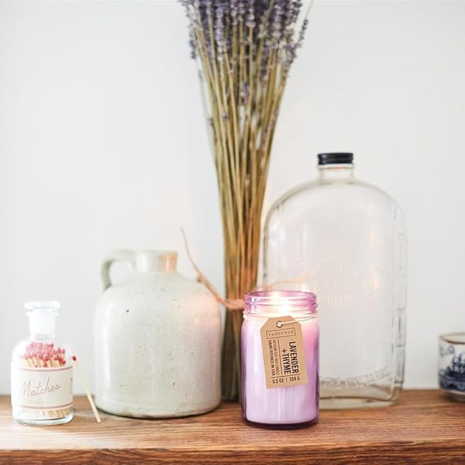 Scented Candles Relish Collection Soy Wax Artisan Candle in Glass Jar with Lid, 9.5-Ounce, Lavender + Thyme, alternate