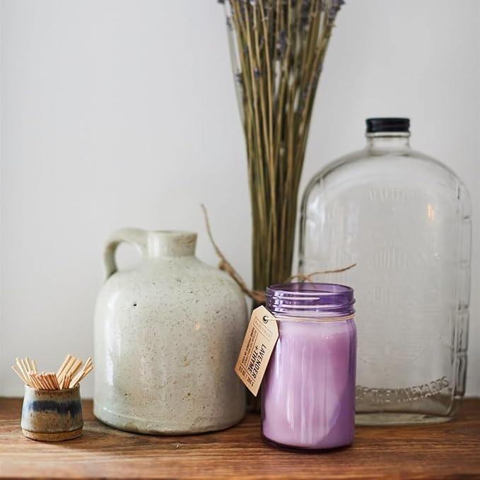 Scented Candles Relish Collection Soy Wax Artisan Candle in Glass Jar with Lid, 9.5-Ounce, Lavender + Thyme, alternate