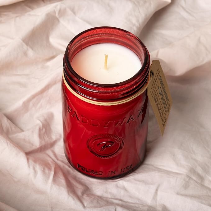 Scented Candles Relish Collection Soy Wax Artisan Candle in Glass Jar with Lid, 9.5-Ounce, Pomegranate + Spruce, alternate