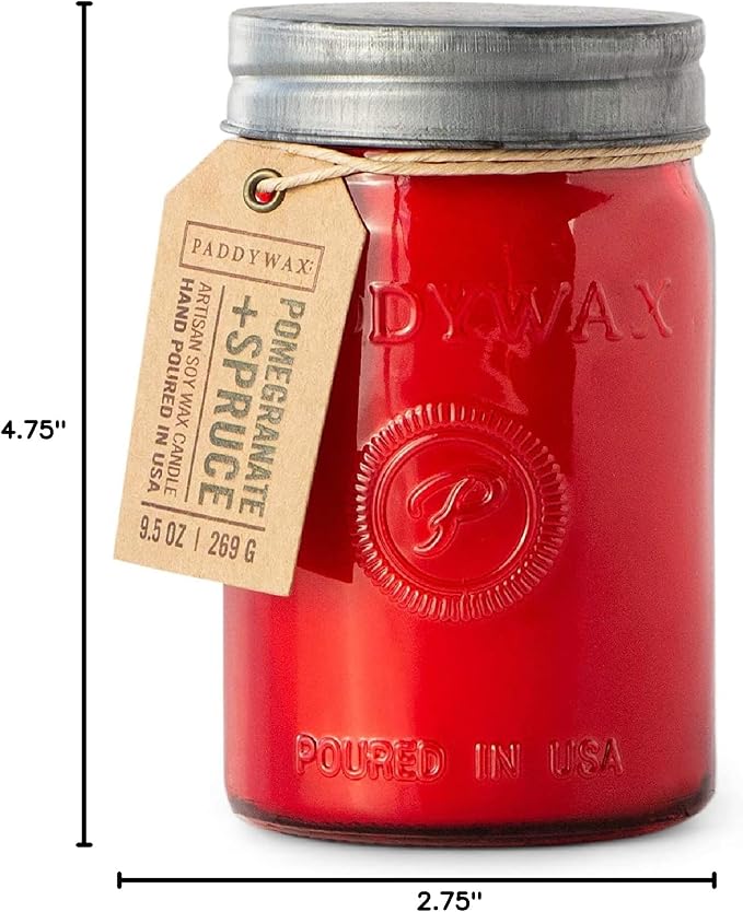 Scented Candles Relish Collection Soy Wax Artisan Candle in Glass Jar with Lid, 9.5-Ounce, Pomegranate + Spruce, alternate
