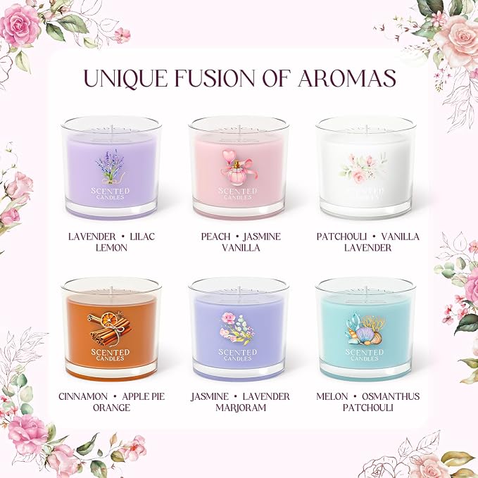 Scented Candles, Scented Candle Gift Set for Stress Relief, 6 Votive Candles for Women and Men, alternate product view 2