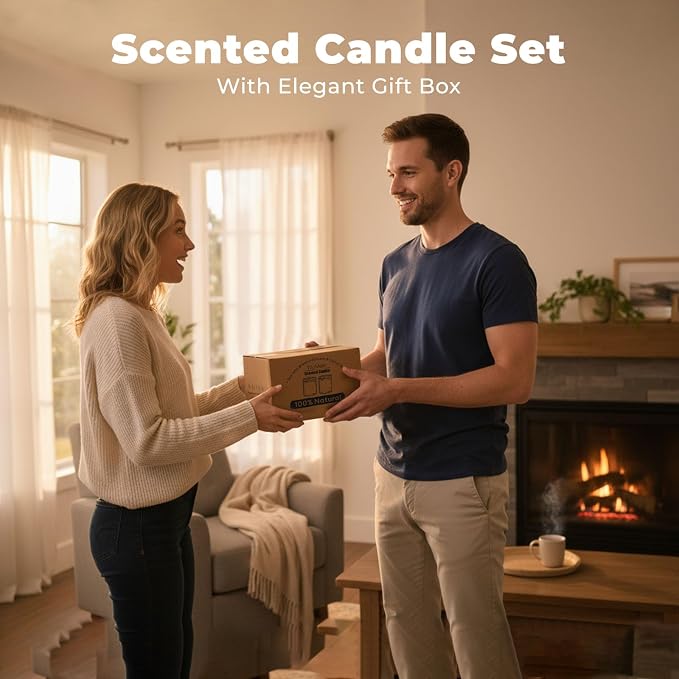 Scented Candles Set, 4 Pack Aromatherapy Candle with Crystals, 28 oz 160 Hour Long Lasting Candle, alternate product view 7