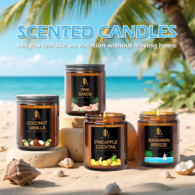 Scented Candles Set, 4 Pack Soy Candles for Home Scented, Candle Gifts for Men Women, alternate product view 5
