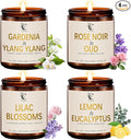 Scented Candles Set, 4Pack Floral Candles, Women Candles Gifts Valentine's Day Gift for Her Long Lasting Soy Wax Candle made