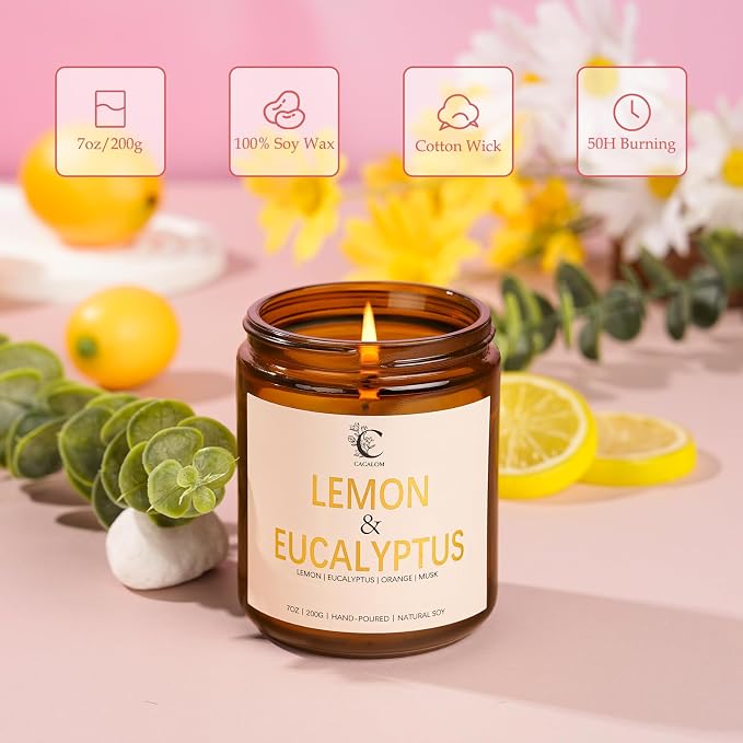 Scented Candles Set, 4Pack Floral Candles, Women Candles Gifts Valentine's Day Gift for Her Long Lasting Soy Wax Candle made