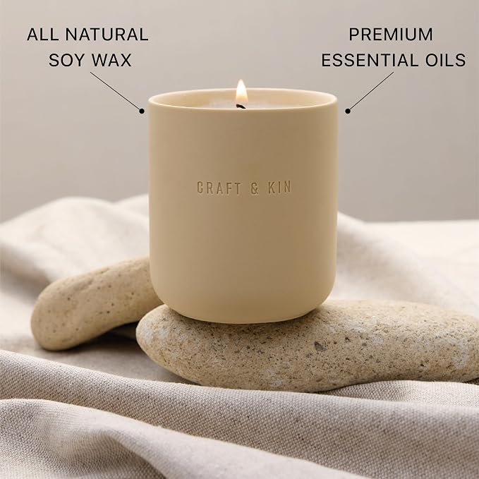 Scented Candles | Soy Blend with Cotton Wick | Long-Lasting Holiday Candle, 40-Hour Burn | Ceramic Jar, Perfect & Winter