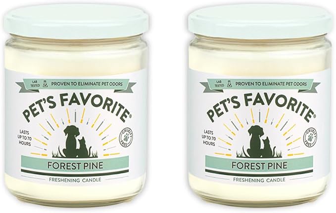 Scented Candles with a Cotton Wick, Clean Burning Pet Candles with a Natural Fiber Wick and 70 Hour Burn Time, Forest Pine