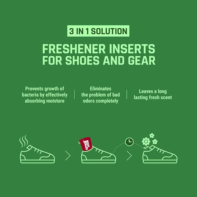 Scented Shoe Deodorizer Inserts - Odor Eliminators - Activated Bamboo Charcoal + Minerals - Natural Fresheners for shoes