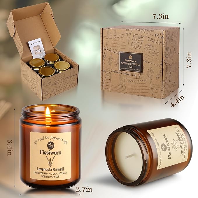 ScentedCandle Scented Candle Set 4 Pack, Candle for Home Scented, Odor Eliminating, Stress Relief, 30oz, alternate product