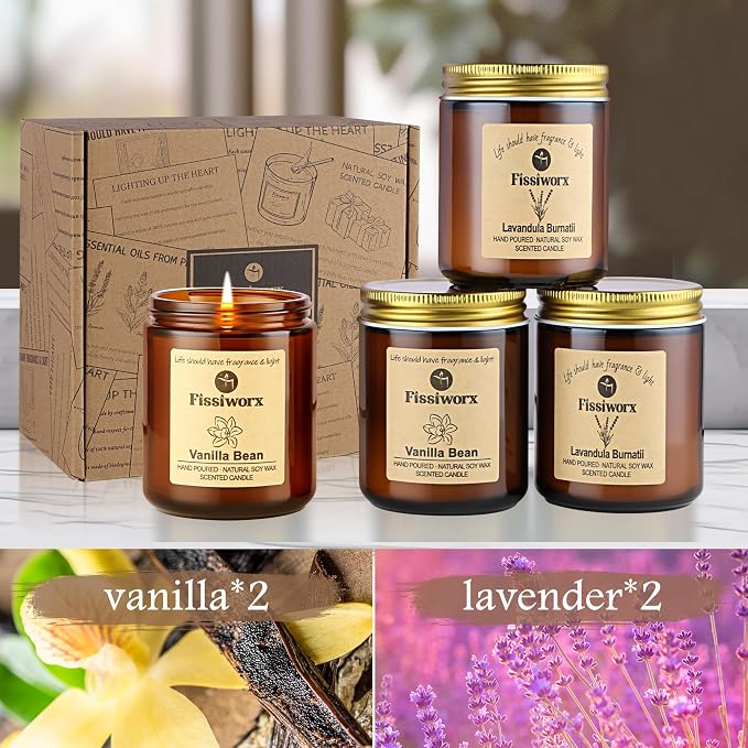 ScentedCandle Scented Candle Set 4 Pack, Candle for Home Scented, Odor Eliminating, Stress Relief, 30oz, alternate product