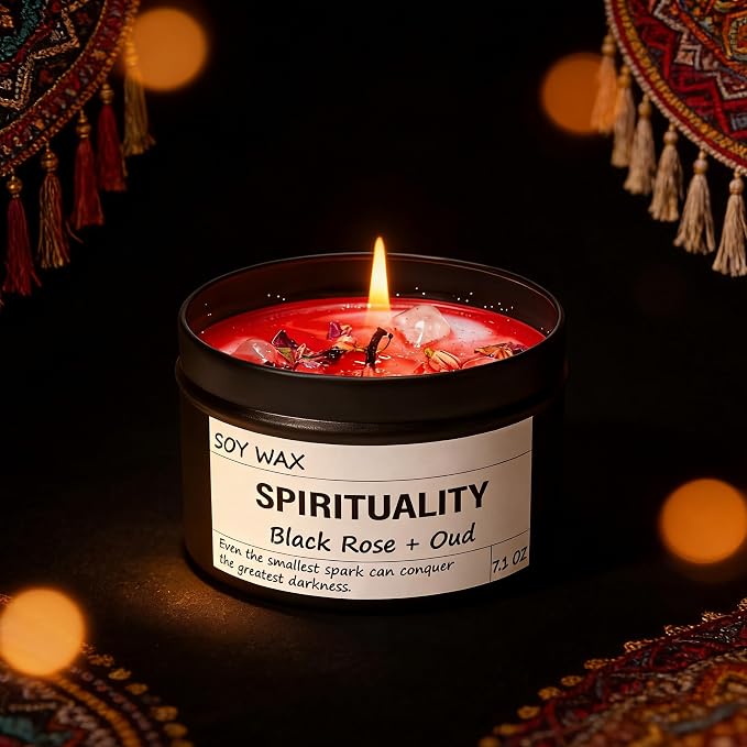 ScentedCandles Crystal Energy Candle, Spiritual Candles for Women, Spark Conquer Darkness, alternate product view 3