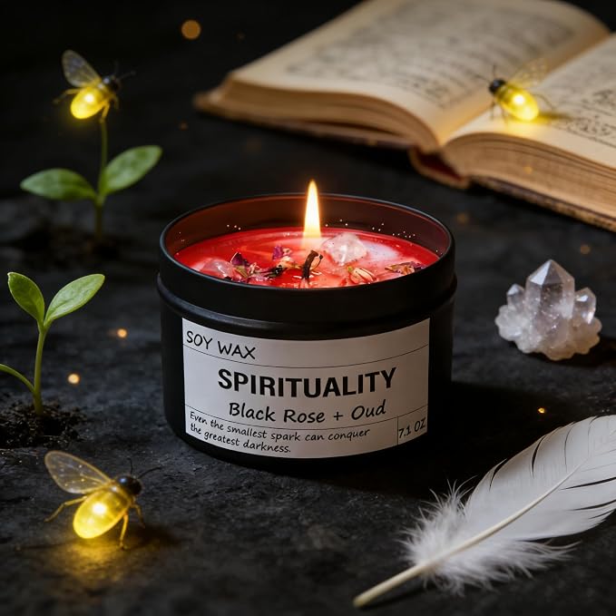 ScentedCandles Crystal Energy Candle, Spiritual Candles for Women, Spark Conquer Darkness, alternate product view 5