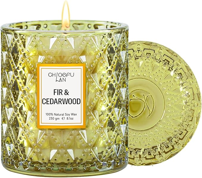 ScentedCandles Fir & Cedarwood Scented Holiday Candle Christmas Gift, Festival Gifts, Cozy Winter Forest, product image