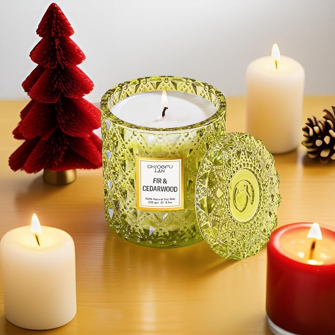 ScentedCandles Fir & Cedarwood Scented Holiday Candle Christmas Gift, Festival Gifts, Cozy Winter Forest, alternate product