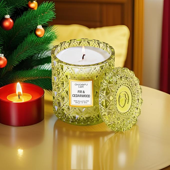 ScentedCandles Fir & Cedarwood Scented Holiday Candle Christmas Gift, Festival Gifts, Cozy Winter Forest, alternate product