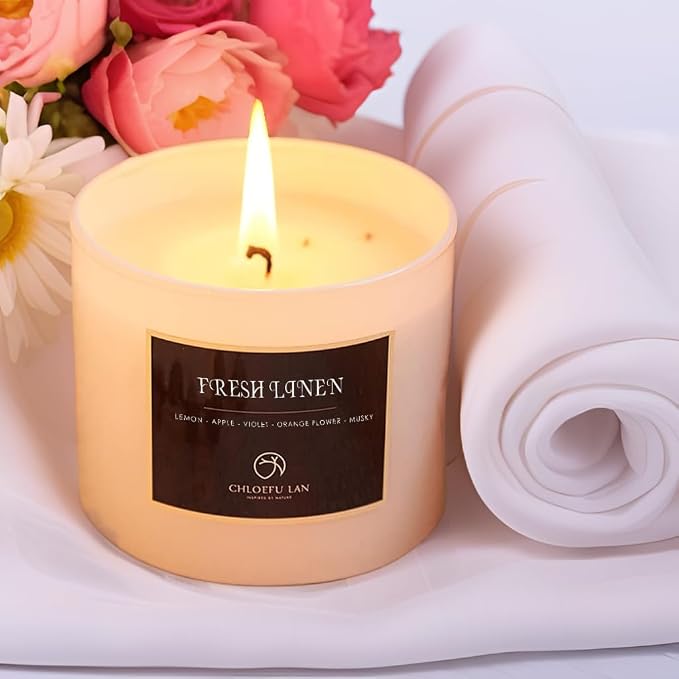 ScentedCandles Fresh Linen Candles Laundry Candles made from natural materials Air Freshening Scented Candle, alternate