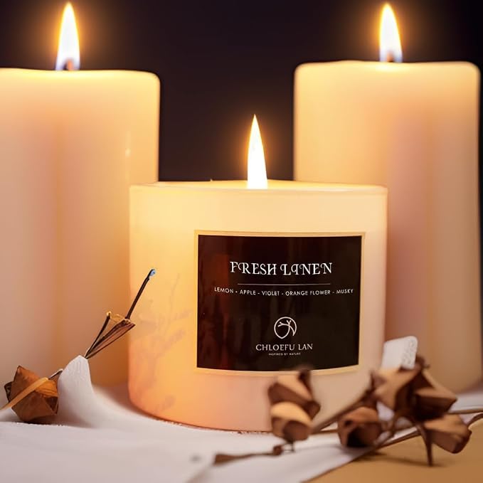 ScentedCandles Fresh Linen Candles Laundry Candles made from natural materials Air Freshening Scented Candle, alternate