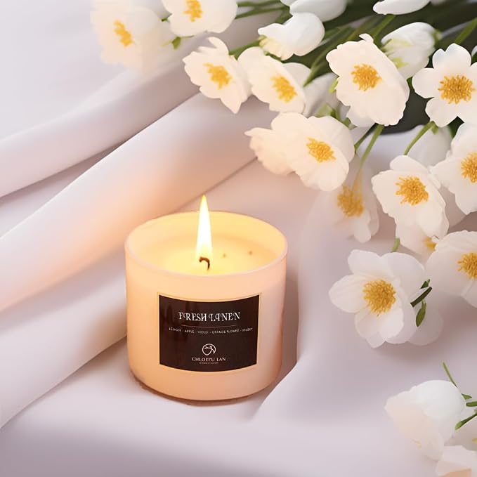 ScentedCandles Fresh Linen Candles Laundry Candles made from natural materials Air Freshening Scented Candle, alternate