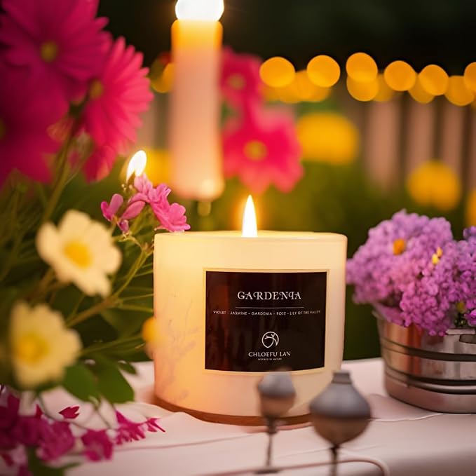 ScentedCandles Gardenia Scented Candle for Men & Women, Highly Scented, 7.1oz|45 Hour Long Lasting, alternate product view 3