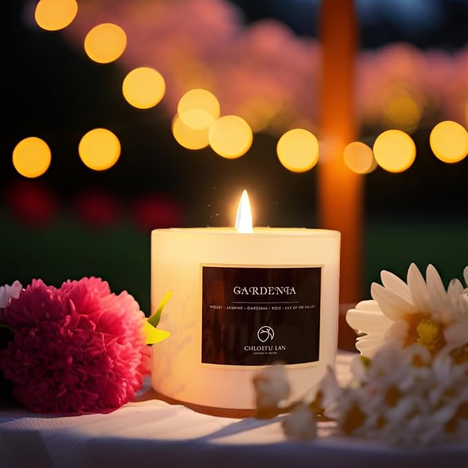 ScentedCandles Gardenia Scented Candle for Men & Women, Highly Scented, 7.1oz|45 Hour Long Lasting, alternate product view 4