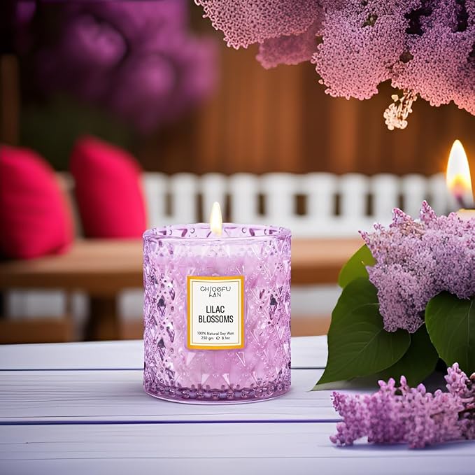ScentedCandles Lilac Blossoms Scented Candle, Highly Floral Fragranced Candle, Natural Soy Wax Candle Gift, alternate product