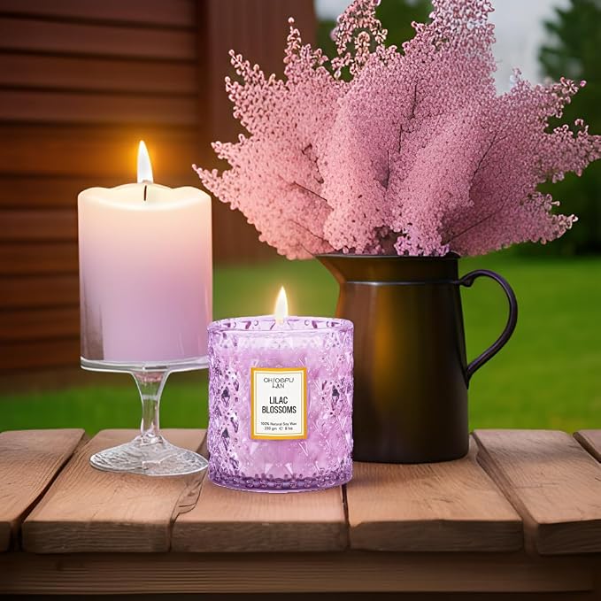 ScentedCandles Lilac Blossoms Scented Candle, Highly Floral Fragranced Candle, Natural Soy Wax Candle Gift, alternate product