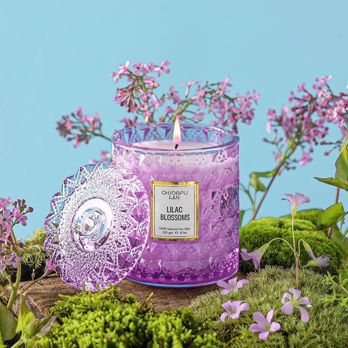 ScentedCandles Lilac Blossoms Scented Candle, Highly Floral Fragranced Candle, Natural Soy Wax Candle Gift, alternate product