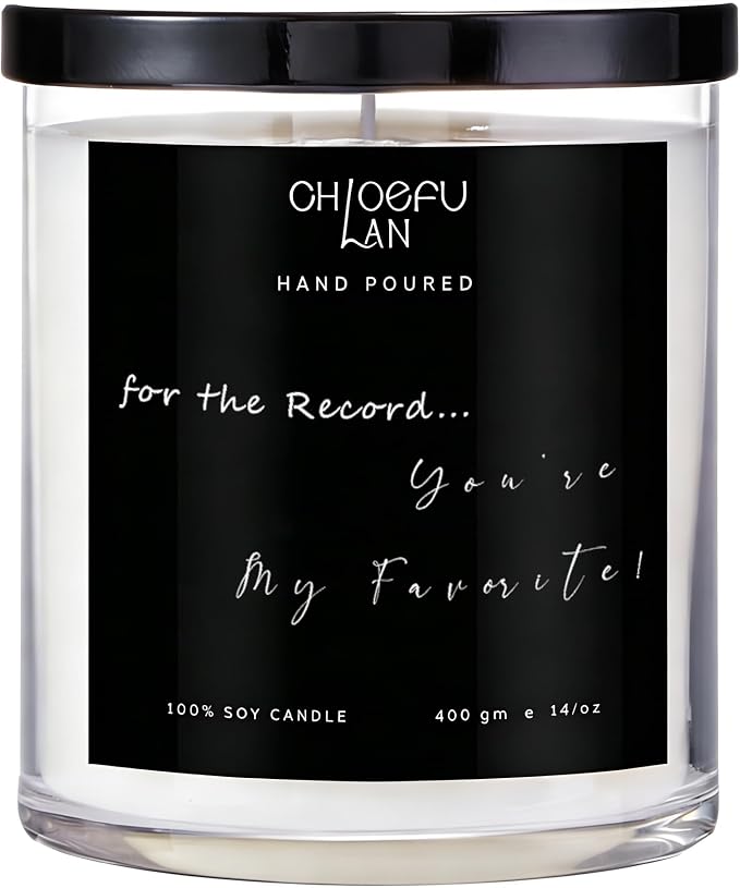 ScentedCandles Sentimental Motivational Jasmine Candle 400g - for The Record, You are My Favorite Essential Oil Candle