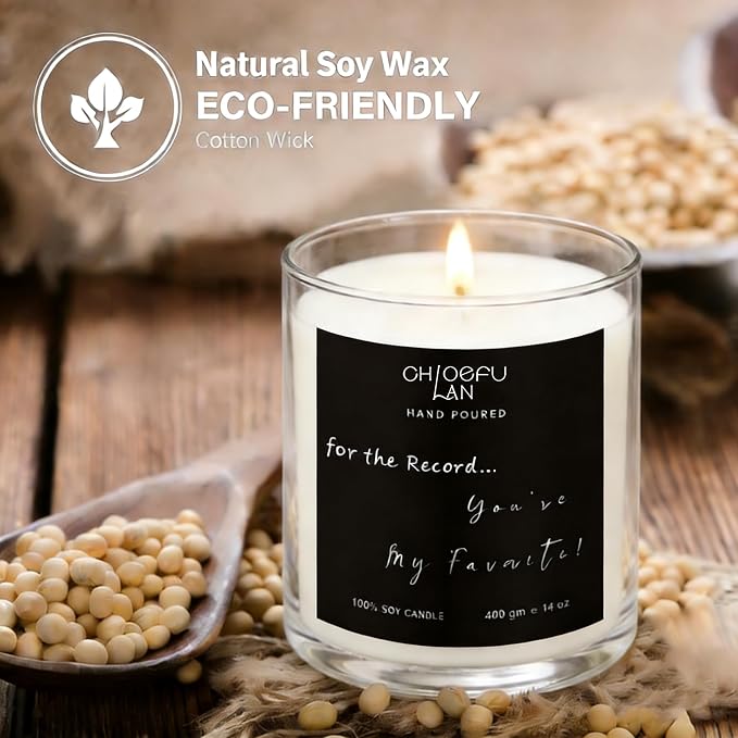 ScentedCandles Sentimental Motivational Jasmine Candle 400g - for The Record, You are My Favorite Essential Oil Candle