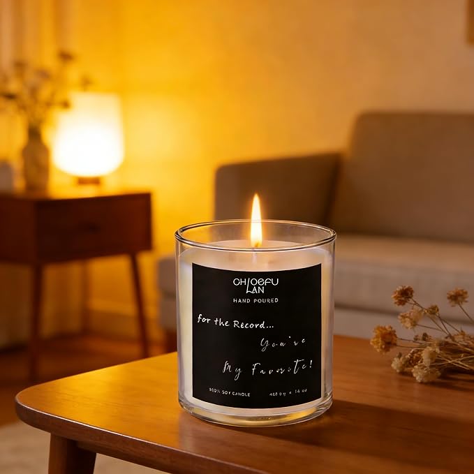 ScentedCandles Sentimental Motivational Jasmine Candle 400g - for The Record, You are My Favorite Essential Oil Candle