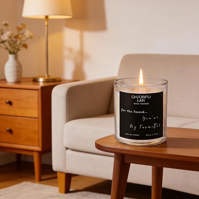 ScentedCandles Sentimental Motivational Jasmine Candle 400g - for The Record, You are My Favorite Essential Oil Candle