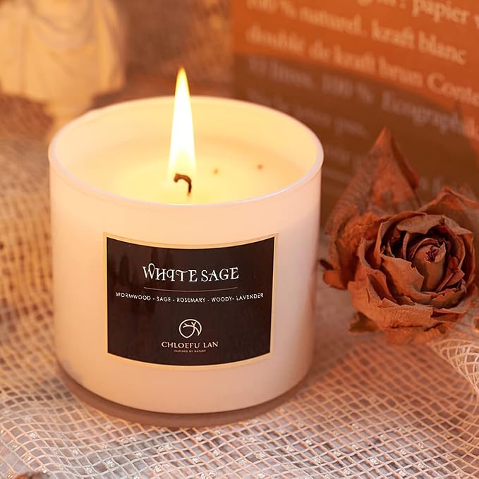 ScentedCandles White Sage Candle for House Energy Cleansing and Chakra ing-Relaxing Soy Scented Candles Gift, alternate
