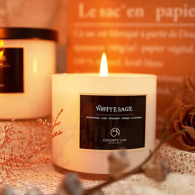 ScentedCandles White Sage Candle for House Energy Cleansing and Chakra ing-Relaxing Soy Scented Candles Gift, alternate