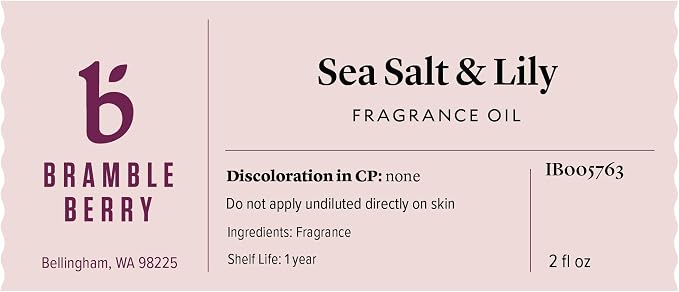Sea Salt and Lily Fragrance Oil 2 oz | Fresh Floral Ocean Scent for Soap Making, Candles, Lotion, alternate product view 2