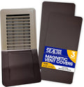 Magnetic Vent Covers (3-Pack), Pockets for Complete Seal, 4.25" X 11.5" (Brown) for Floor, Wall, or Ceiling Vents and