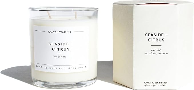 . Seaside & Citrus 2 Wick Scented Candle - 37 Hour Burn - Luxury made from natural materials Soy Wax Candles, alternate