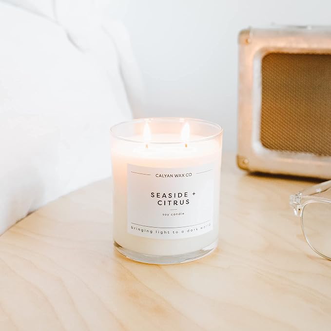 . Seaside & Citrus 2 Wick Scented Candle - 37 Hour Burn - Luxury made from natural materials Soy Wax Candles, alternate