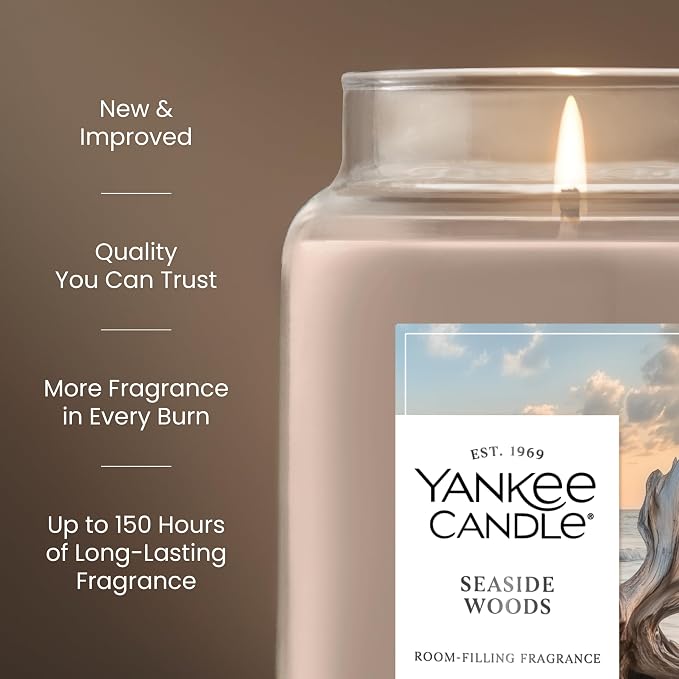 Seaside Woods, Scented Candle, 22oz Large Jar with up to 150 Hour Burn Time, Giftable, alternate product view 3