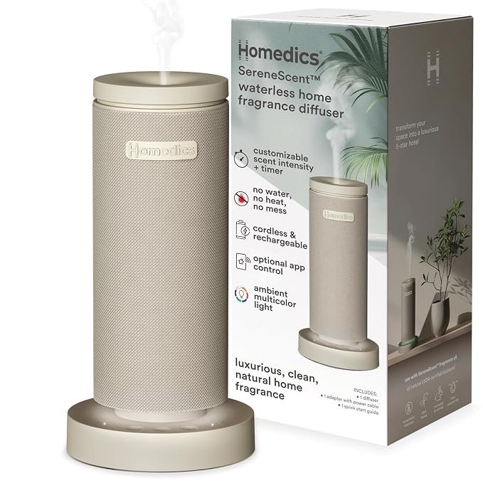 SereneScent Mini Fabric Rechargeable Waterless Diffuser, Cordless Aromatherapy Device, product image
